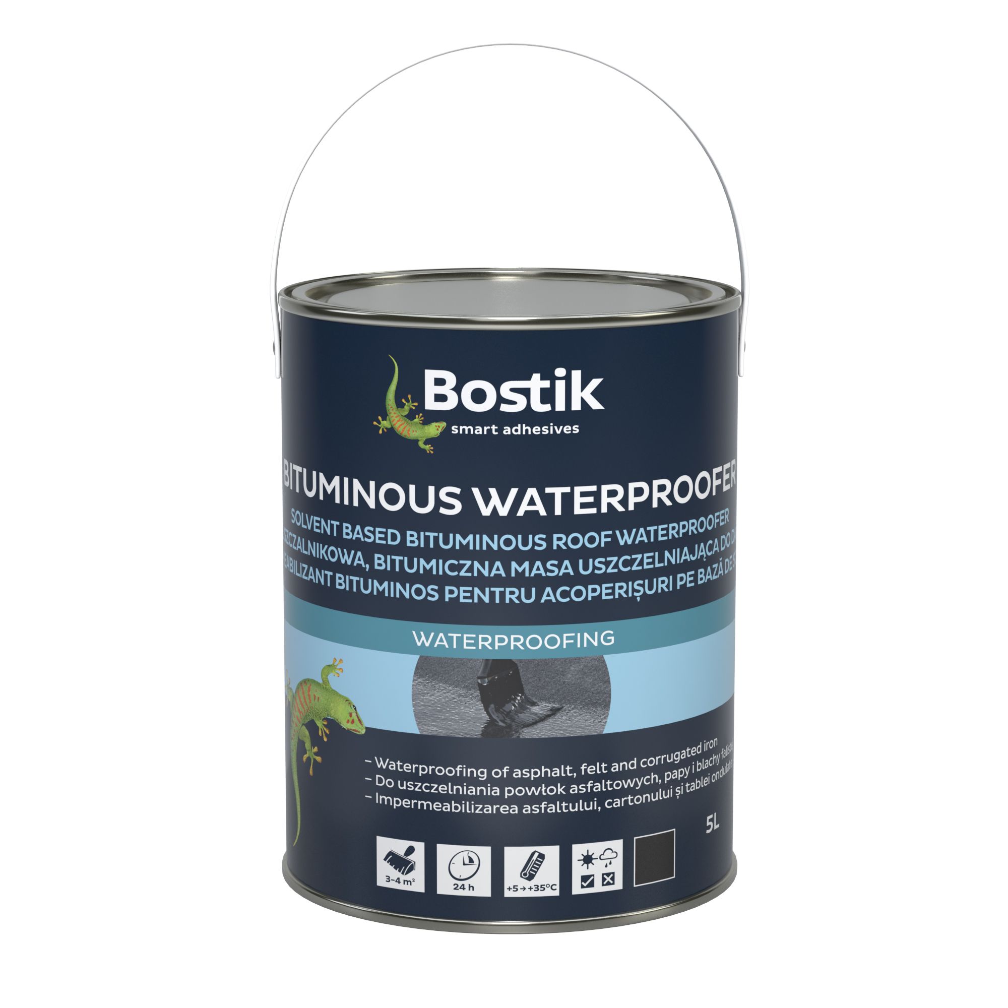 bostik black roofing waterproofer, 5l diy at b&q