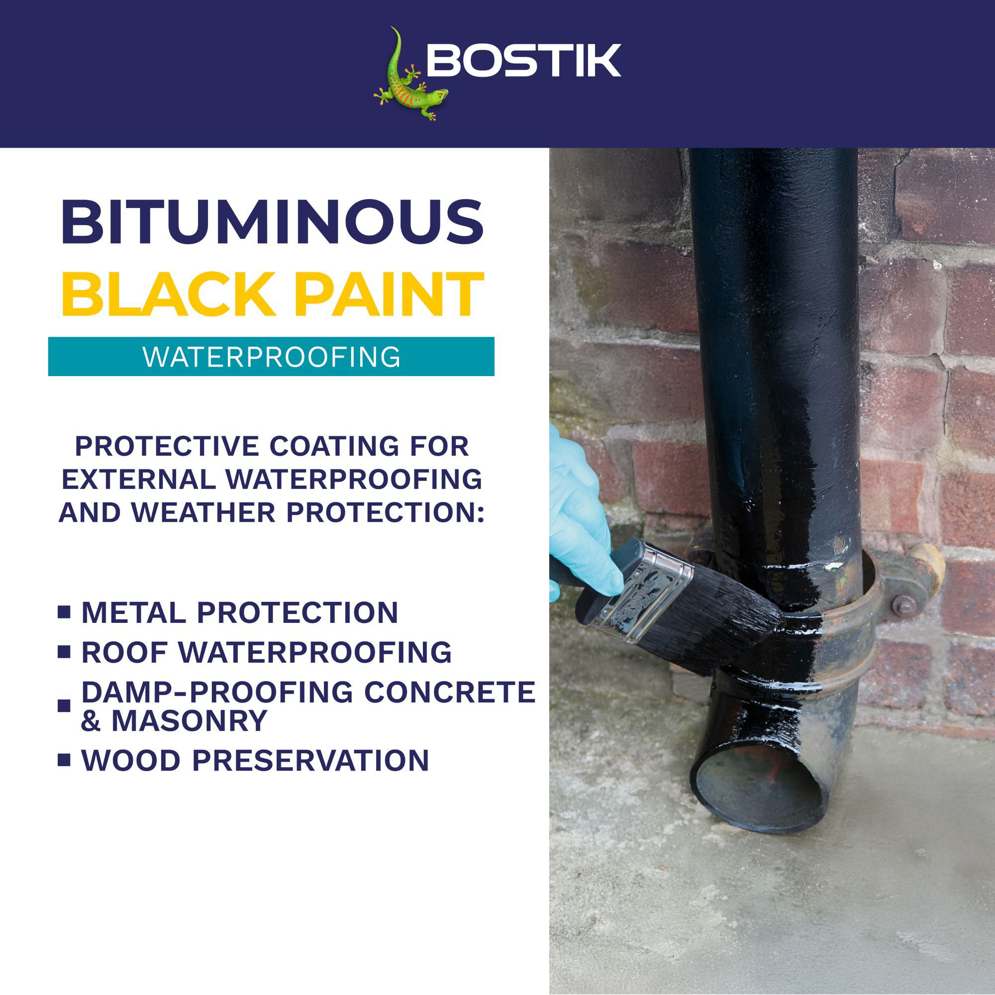 Bostik Black Waterproofer, 2.5L Can
