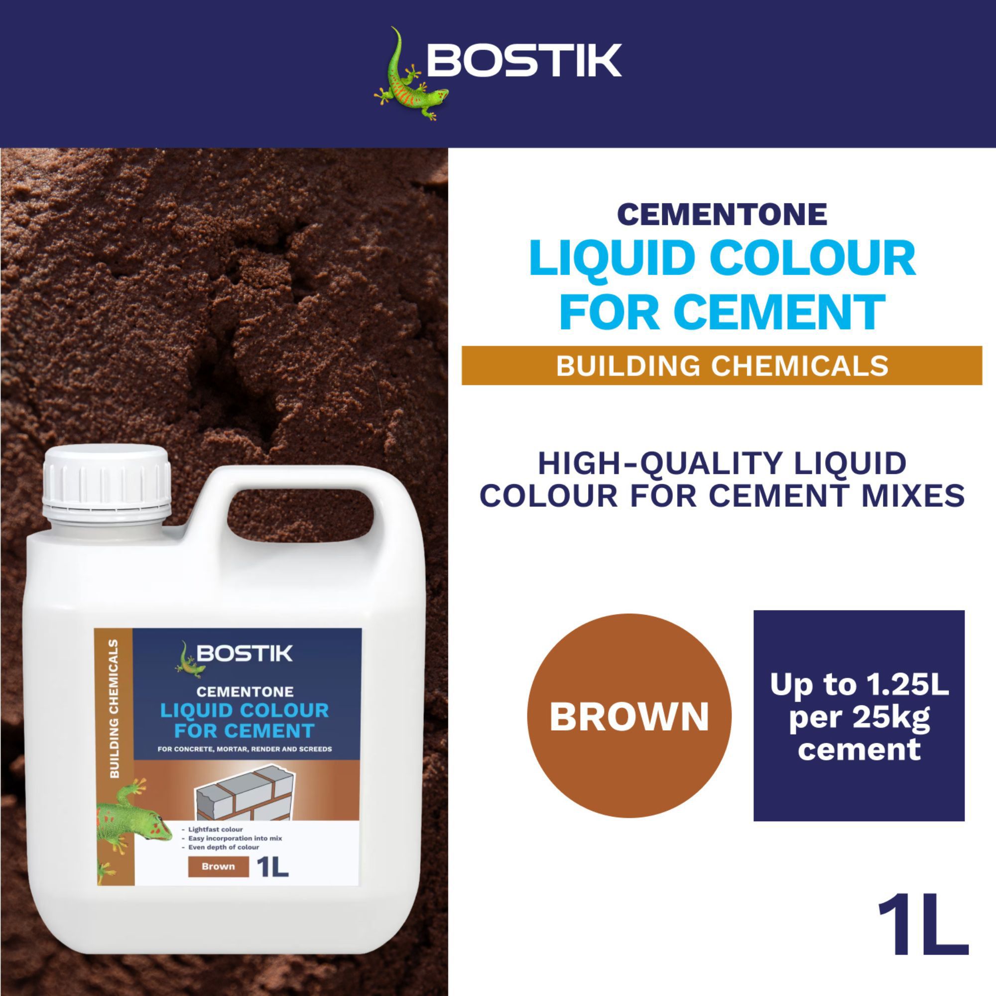 Bostik Brown Liquid colour, 1L Jerry can