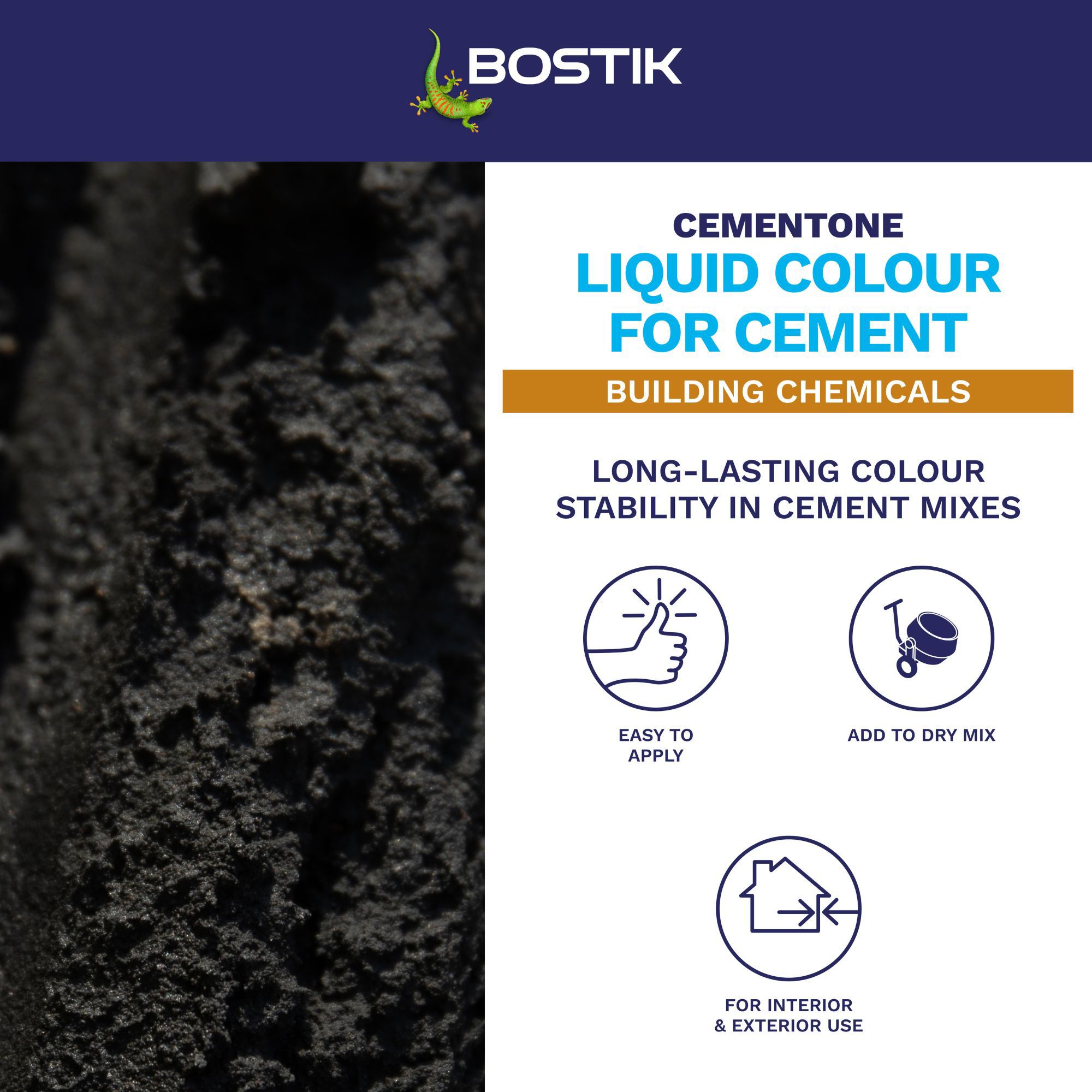 Bostik Cement colours Black Liquid colour, 1L Jerry can