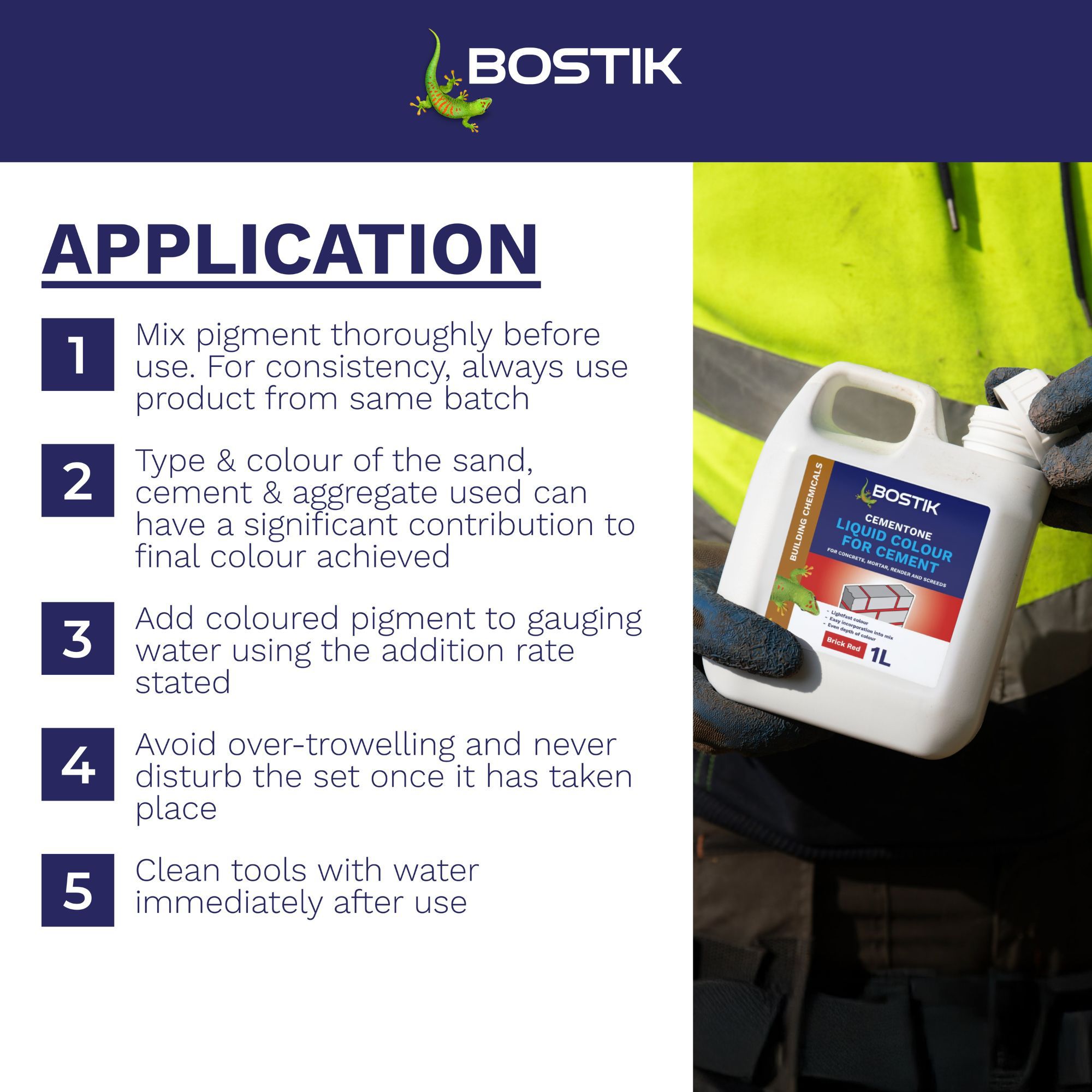 Bostik Cement colours Red Liquid colour, 1L Jerry can