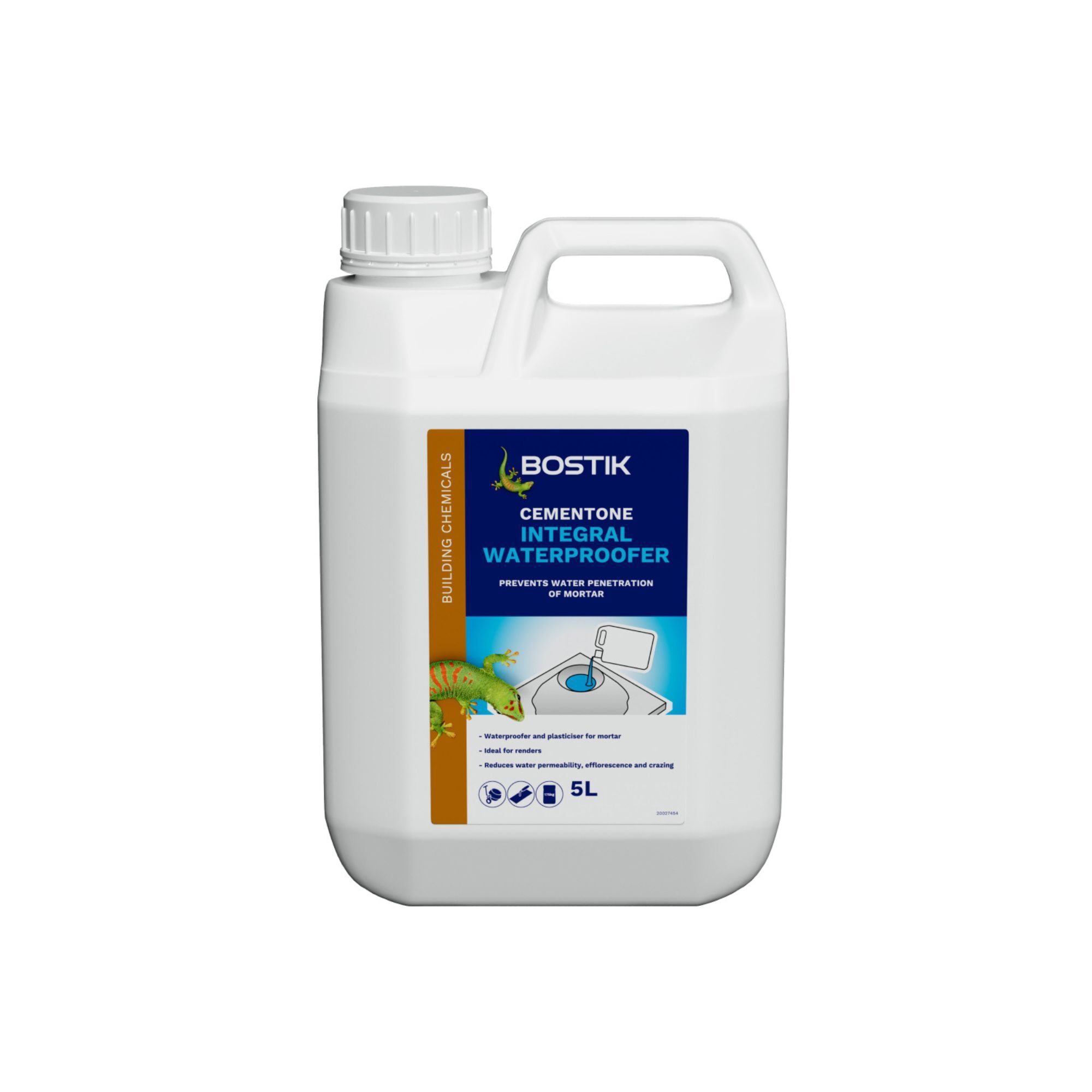 Bostik Cementone Yellow Waterproofing & air entraining admixture, 5L Jerry can