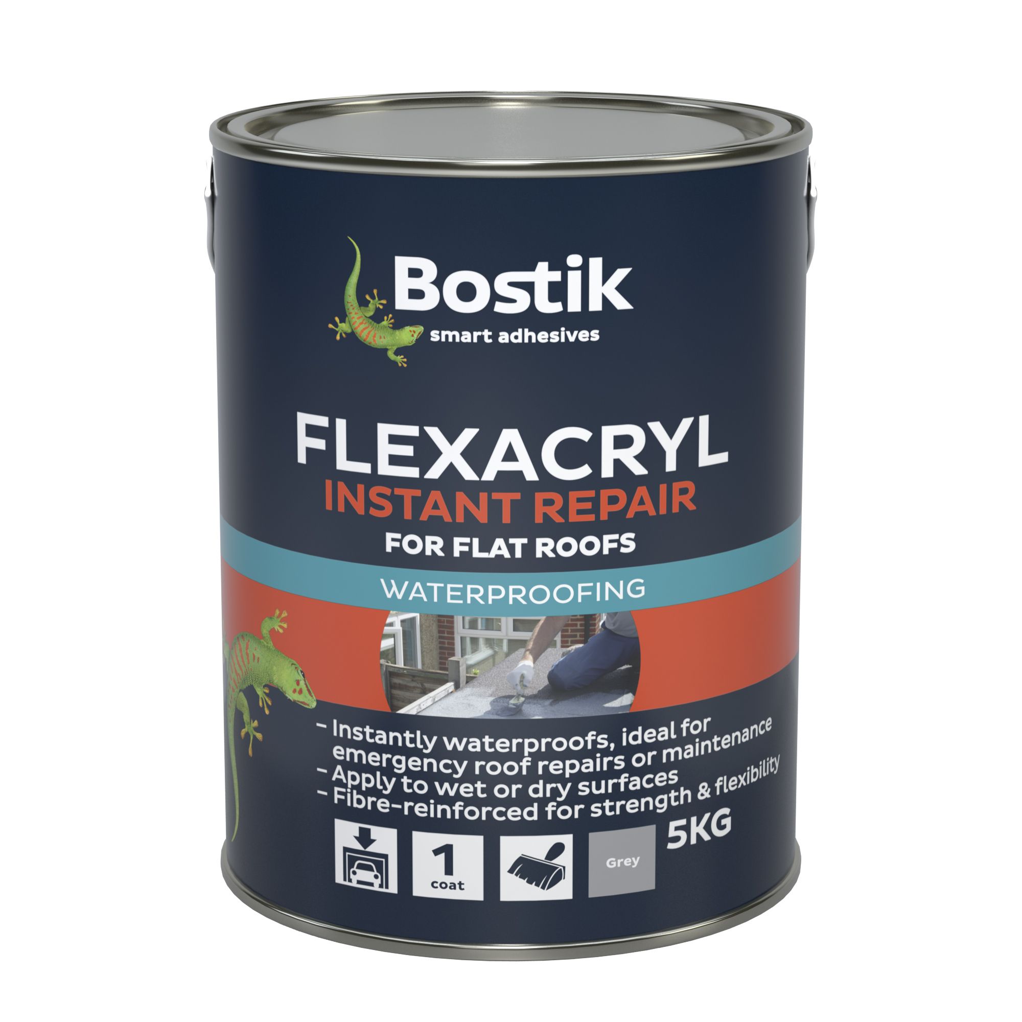 Bostik Grey Waterproof sealing compound Tin 5kg DIY at B&Q