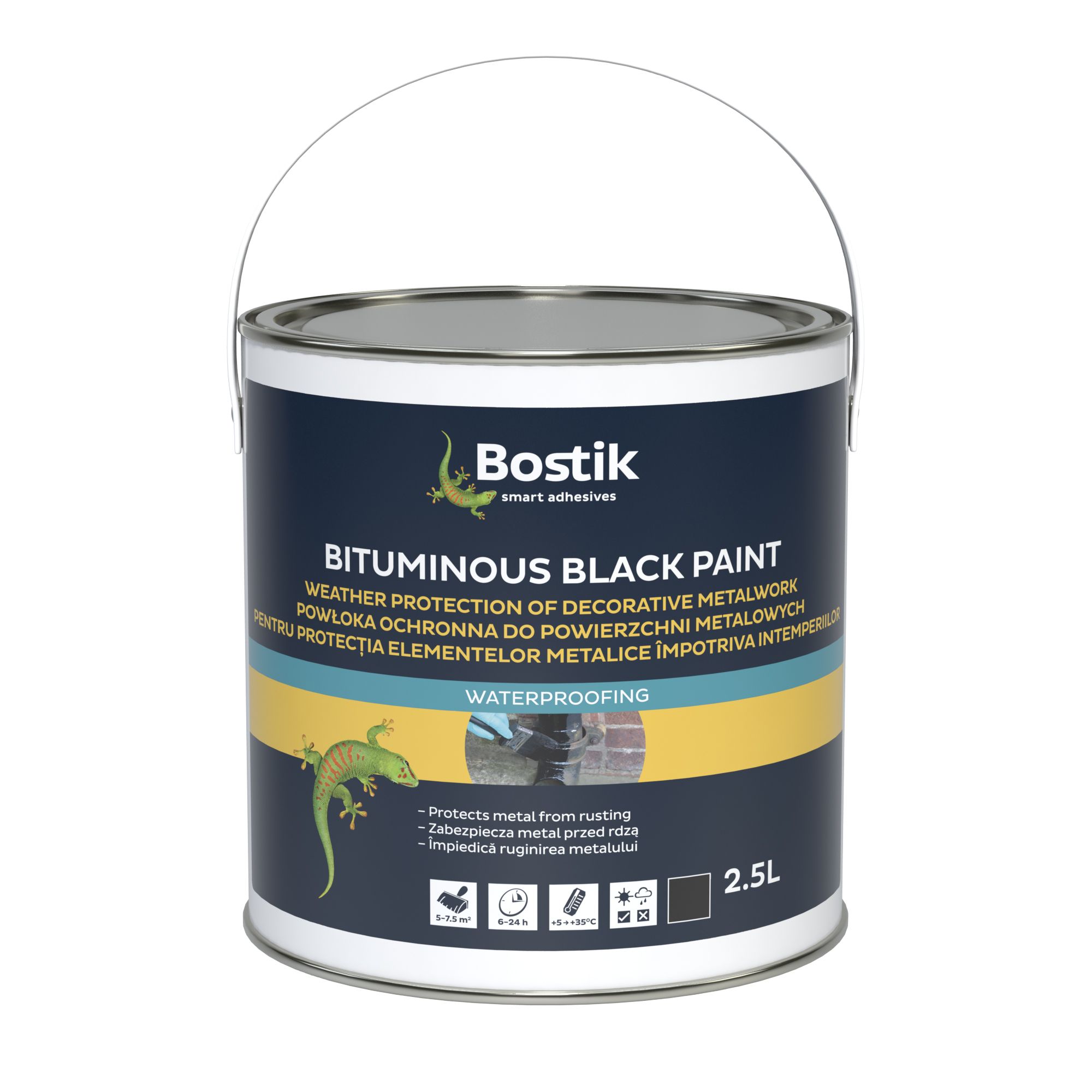 Bostik Waterproof Black Paint 2.5 LITRE - Topline Bolands