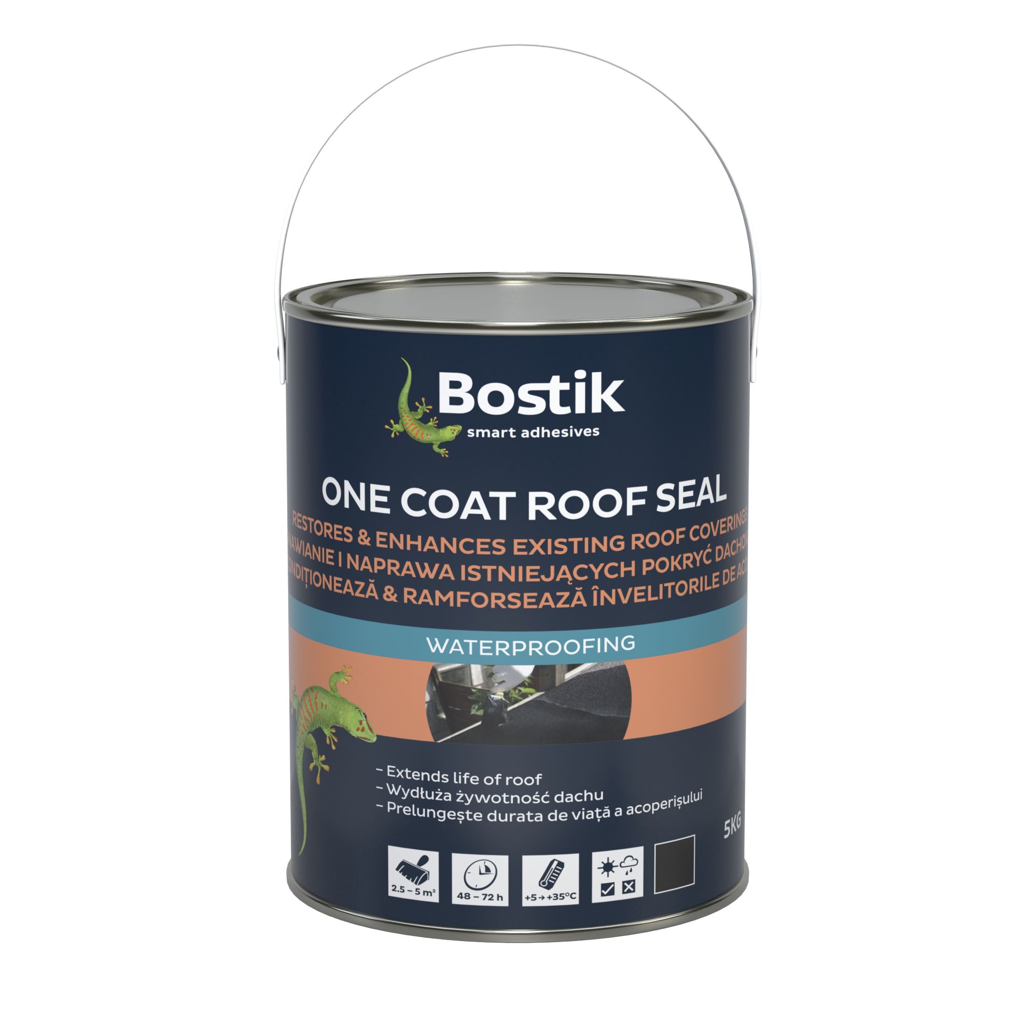 Bostik One coat Black Roof & gutter Sealant, 5L DIY at B&Q