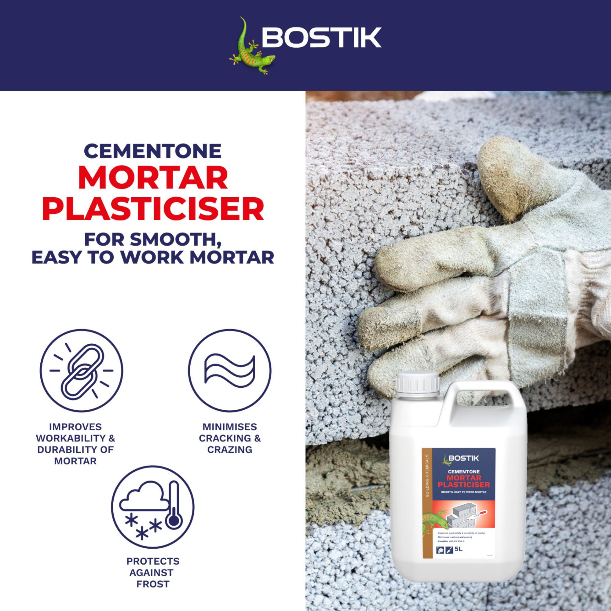 Bostik Smart adhesives Dark brown Mortar plasticiser, 5L Jerry can