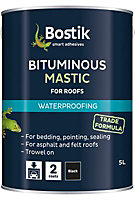 Bostik Waterproofing Black Downpipes, gutters & roofs Bituminous mastic, 5L