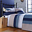 Boston Blue & cream Striped Quilted Bed runner