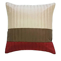 Boston Ribbed Brown, cream & red Cushion