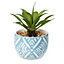 Botanist Blue Broom & accessory holder in Faux succulent