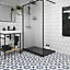 Bouquet Blue Matt Geometric Porcelain Wall & floor Tile, Pack of 7, (L)450mm (W)450mm