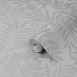 Boutique Alice Leaf Metallic effect Embossed Wallpaper