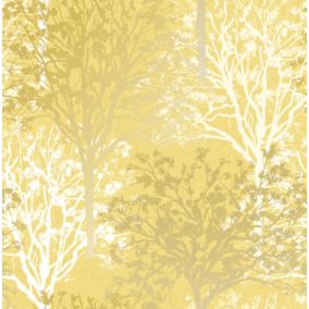 Boutique Arbre Yellow Mica effect Tree Smooth Wallpaper