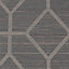 Boutique Asscher Grey Geometric Bronze effect Textured Wallpaper