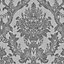 Boutique Baroque Grey Glitter effect Damask Textured Wallpaper Sample