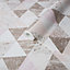 Boutique Beau Pink Geometric Metallic effect Smooth Wallpaper Sample