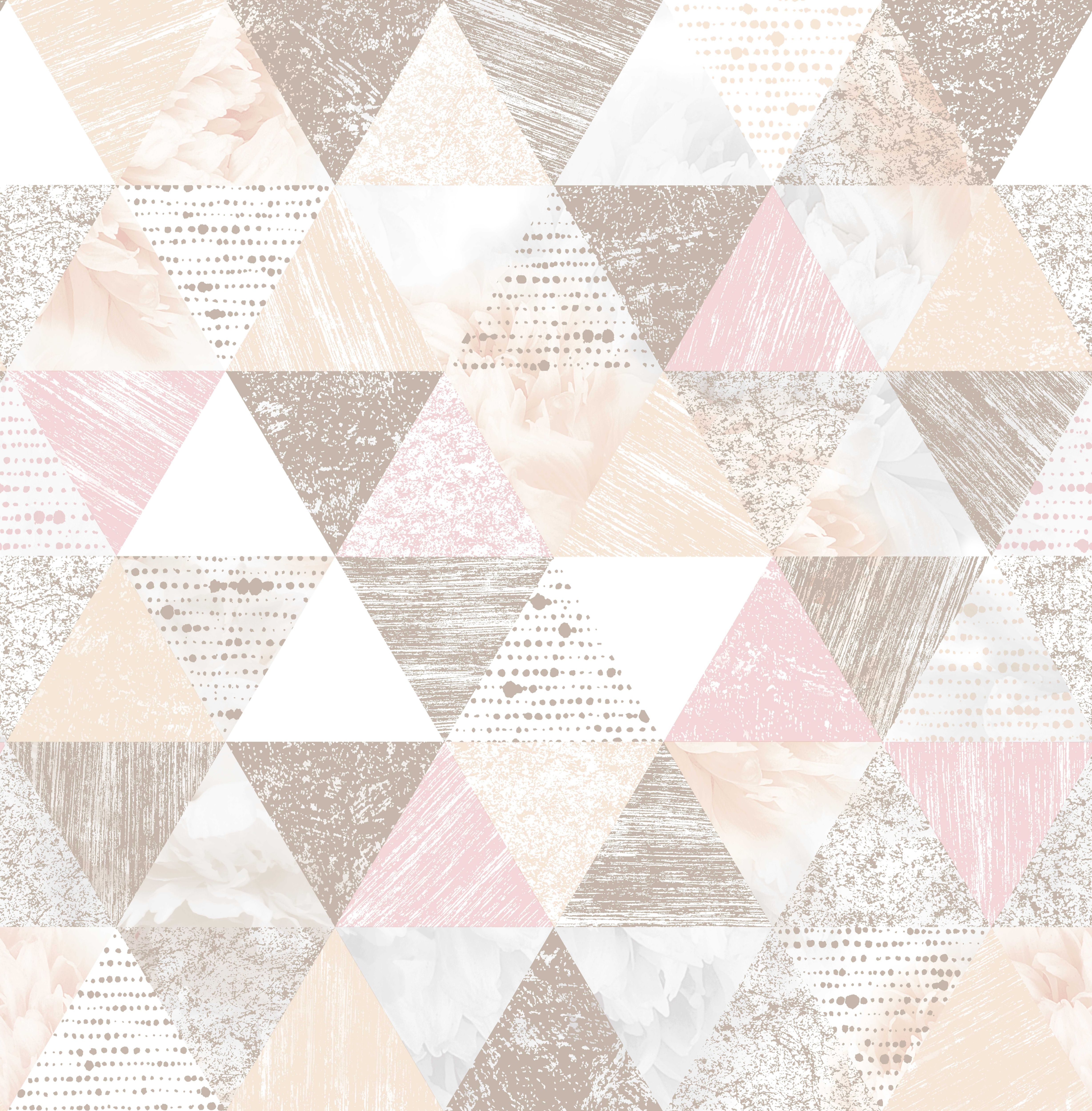 Boutique Beau Pink Geometric Metallic effect Smooth Wallpaper DIY at B&Q