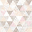Boutique Beau Pink Metallic effect Geometric Smooth Wallpaper Sample