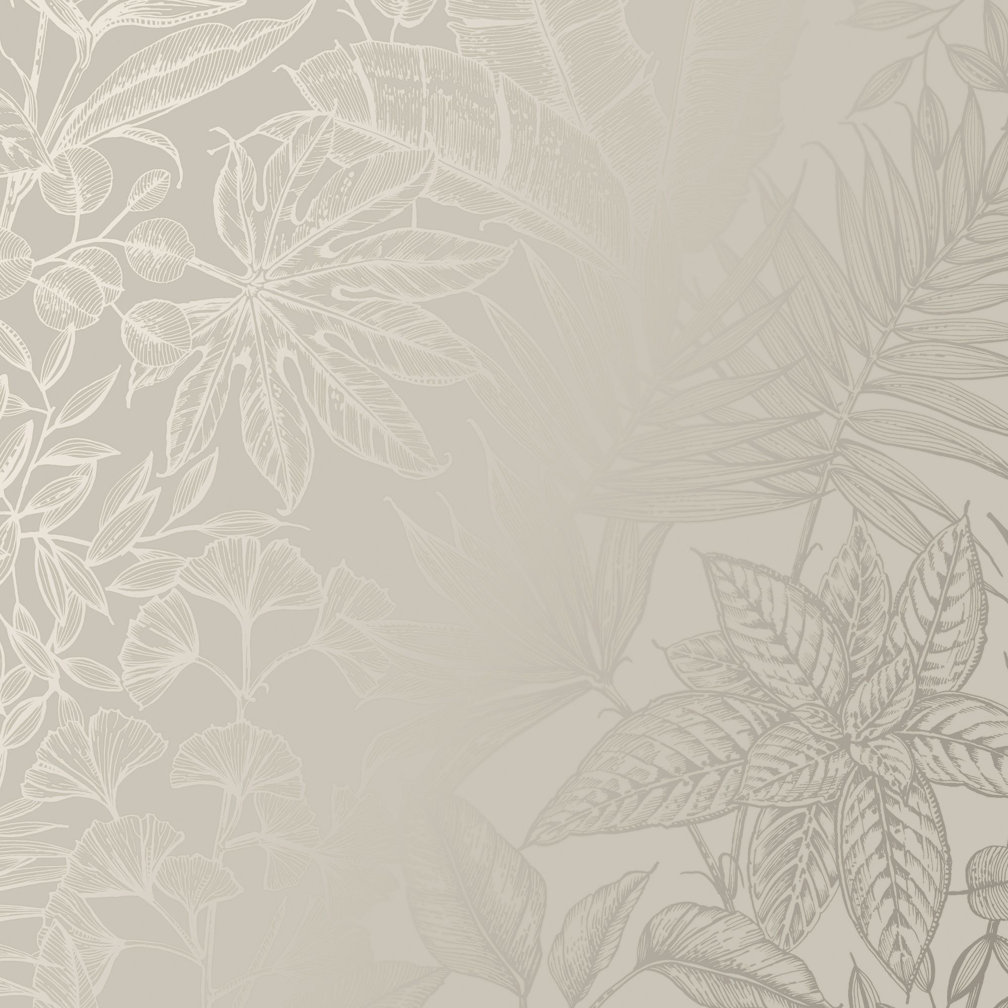 Boutique Beige Metallic effect Leaves Textured Wallpaper