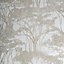Boutique Beige Metallic effect Trees Textured Wallpaper
