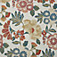 Boutique Berkeley Multicolour Metallic effect Floral Textured Wallpaper Sample