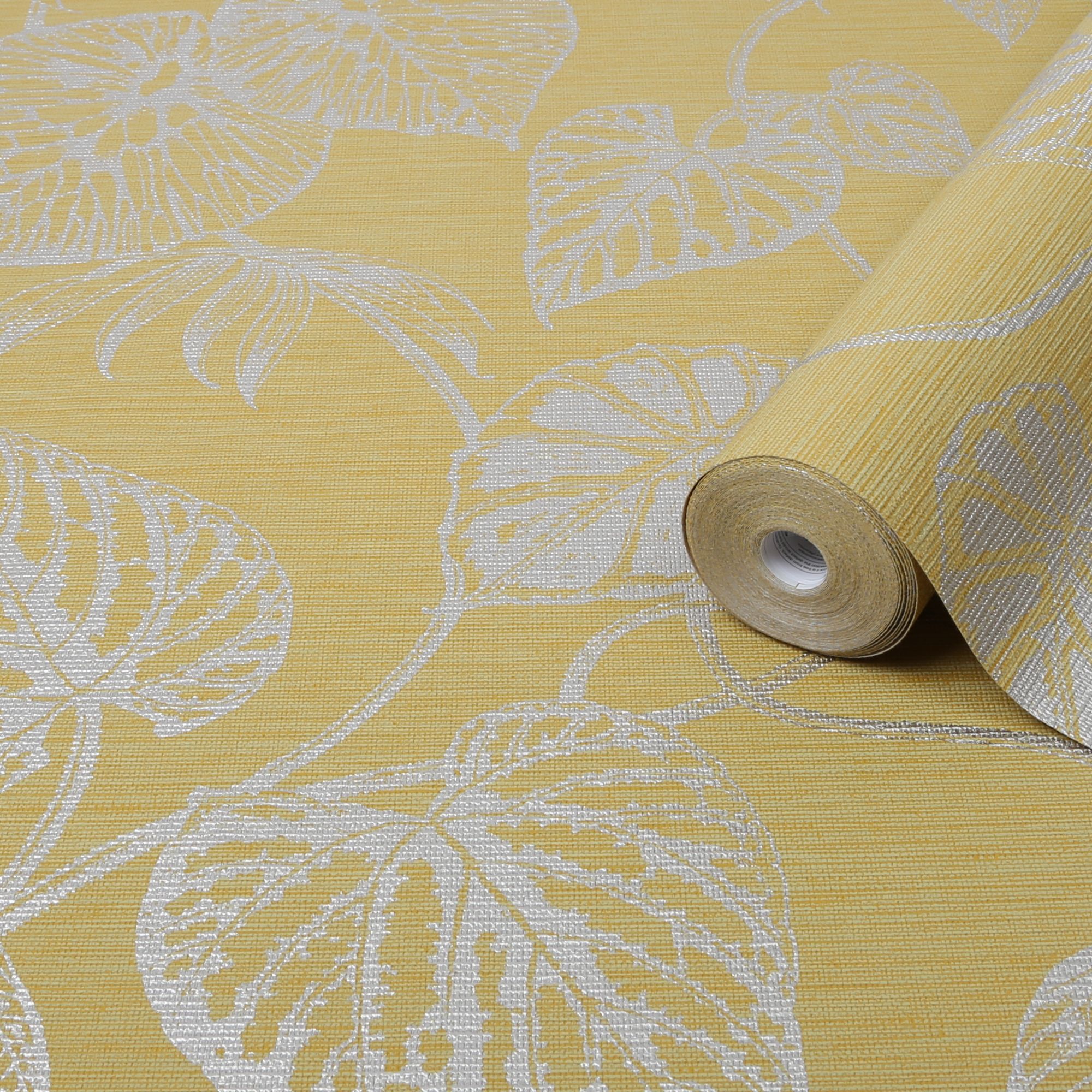 Boutique Betel Ochre Metallic effect Textured Wallpaper Sample