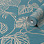 Boutique Betel Teal Metallic effect Textured Wallpaper Sample