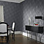 Boutique Black Tango Glitter effect Embossed Wallpaper