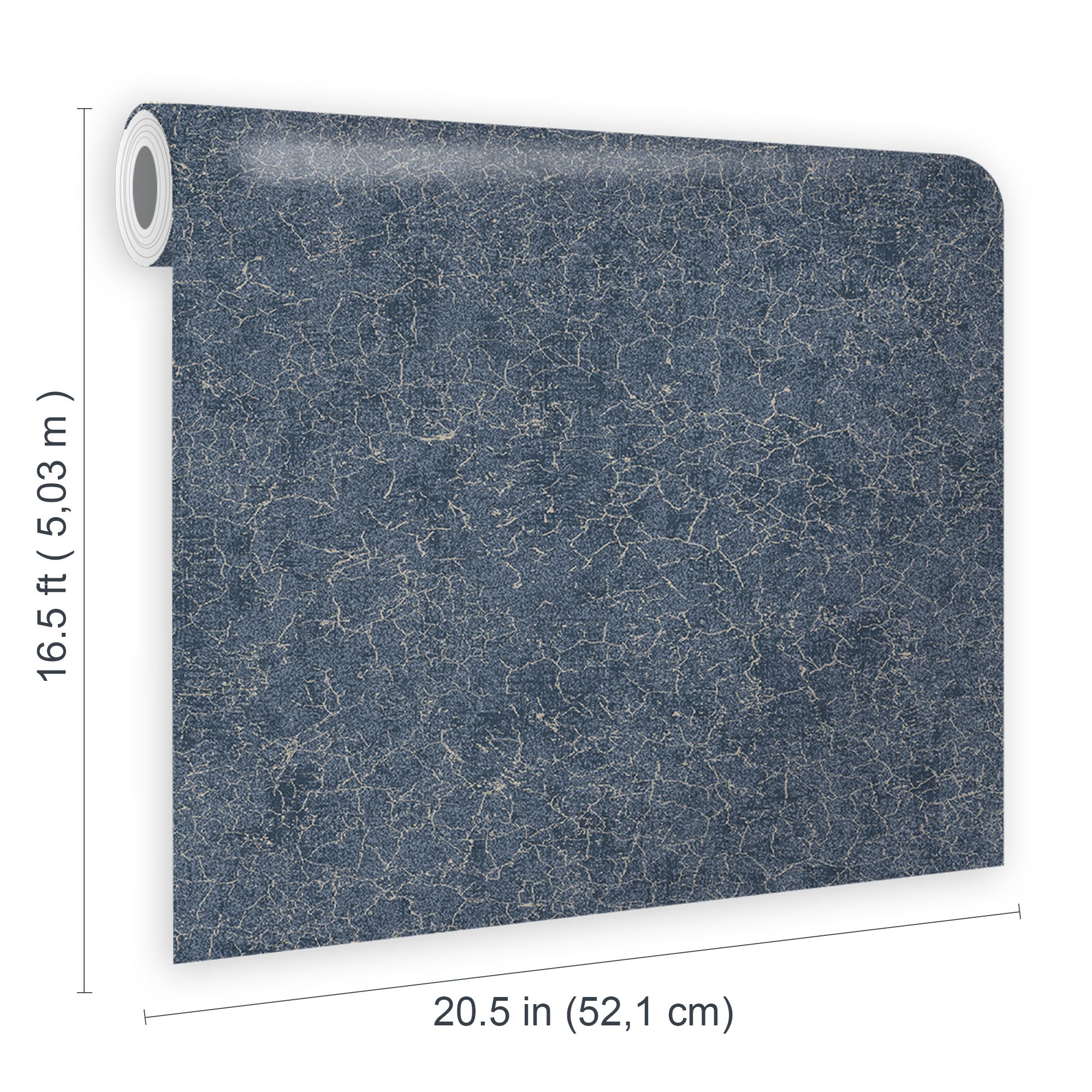 Boutique Blue Metallic effect Textured Wallpaper Sample