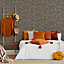 Boutique Brown Metallic effect Leaves Textured Wallpaper Sample