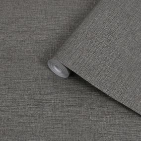 Boutique Brown Metallic effect Textured Wallpaper