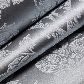Boutique Buckingham Silver effect Damask Textured Wallpaper Sample