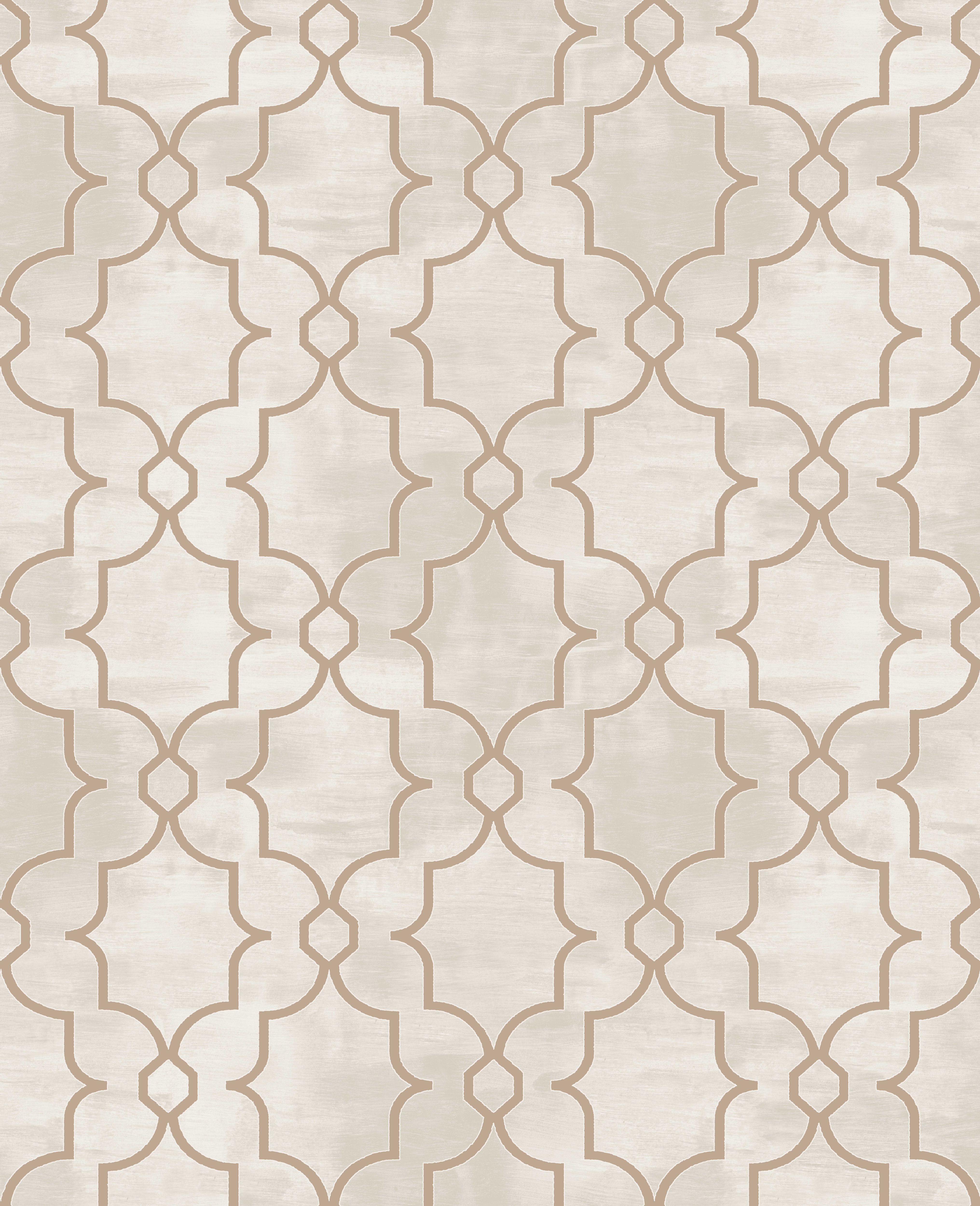 Boutique Carmona Taupe Metallic effect Geometric Embossed Wallpaper Sample