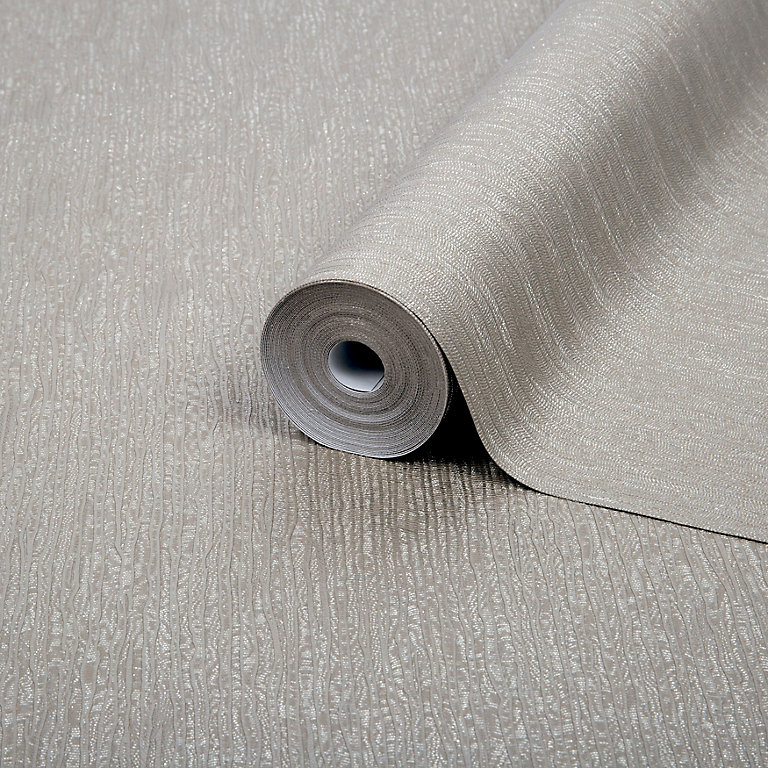Boutique Corsetto Taupe Glitter effect Embossed Wallpaper | DIY at B&Q