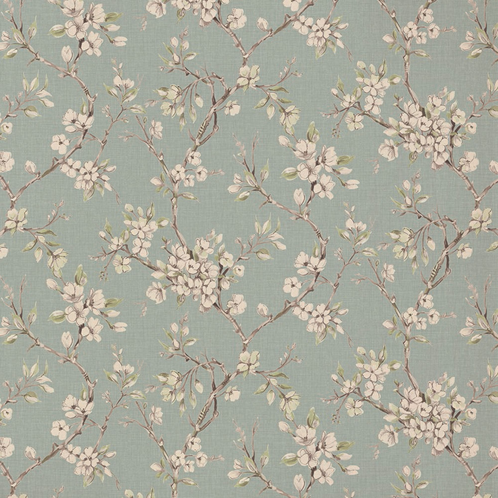 Boutique Eliza Duck egg Floral Smooth Wallpaper