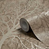 Boutique Enchant Golden brown Tree Smooth Wallpaper