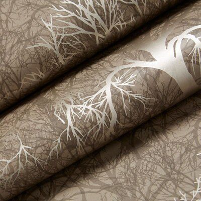 Boutique Enchant Golden brown Tree Smooth Wallpaper