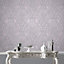 Boutique Fibrous windsor Lilac & pewter Metallic effect Wallpaper