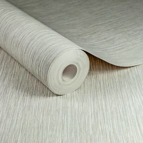 Boutique Grasscloth Silver effect Textured Wallpaper Sample