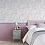 Boutique Grey Floral Metallic effect Smooth Wallpaper