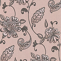 Boutique Juliet Mushroom Floral Textured Wallpaper