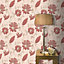 Boutique Juliet Red Floral Textured Wallpaper