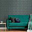 Boutique Marquise Emerald Gold effect Geometric Textured Wallpaper