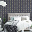 Boutique Marquise Sapphire Geometric Gold effect Textured Wallpaper