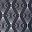 Boutique Marquise Sapphire Geometric Gold effect Textured Wallpaper