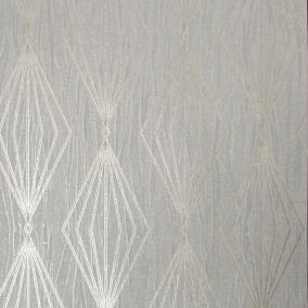 Boutique Marquise Silver glitter effect Geometric Textured Wallpaper Sample