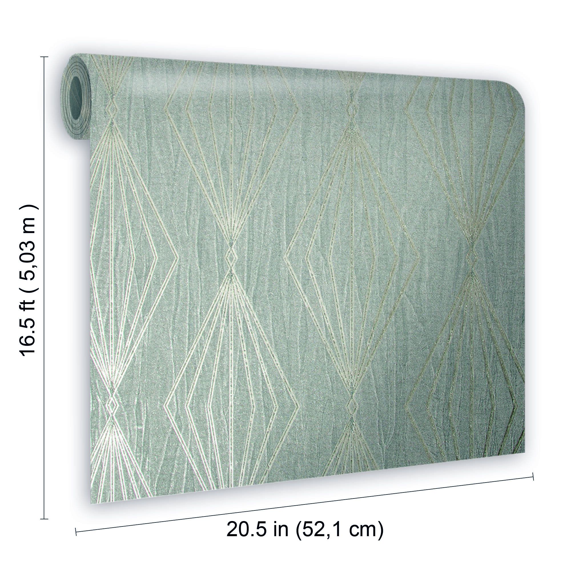 Boutique Marquise Silver glitter effect Geometric Textured Wallpaper