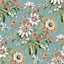 Boutique Martha Duck egg Floral Smooth Wallpaper