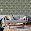 Boutique Martha Green Floral Smooth Wallpaper