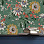 Boutique Martha Green Floral Smooth Wallpaper